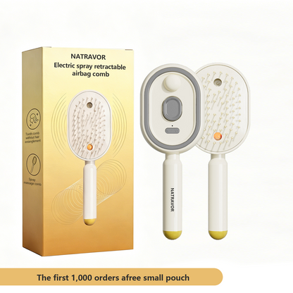 ✨ Essential Oil Mist Comb, Anti-Tangle Electric Massage Brush