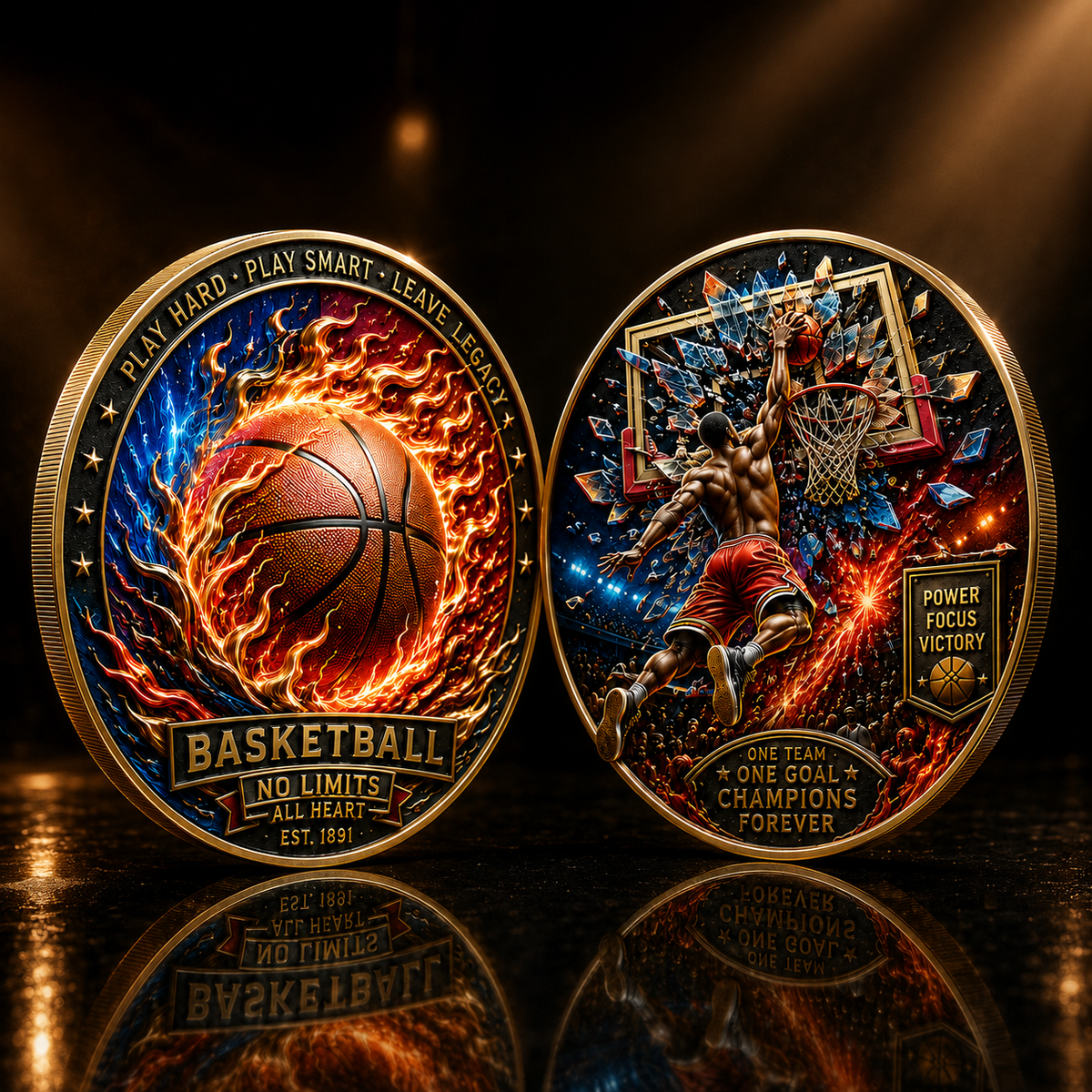 🏀 Basketball Legacy Collector Coin – Fireball & Slam Dunk Edition🏀