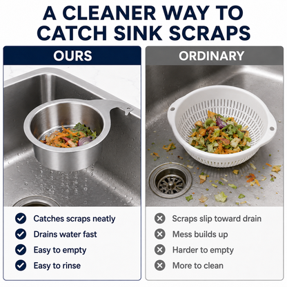 Hanging Sink Drain Basket 💧 Catch Scraps & Drain Water Fast