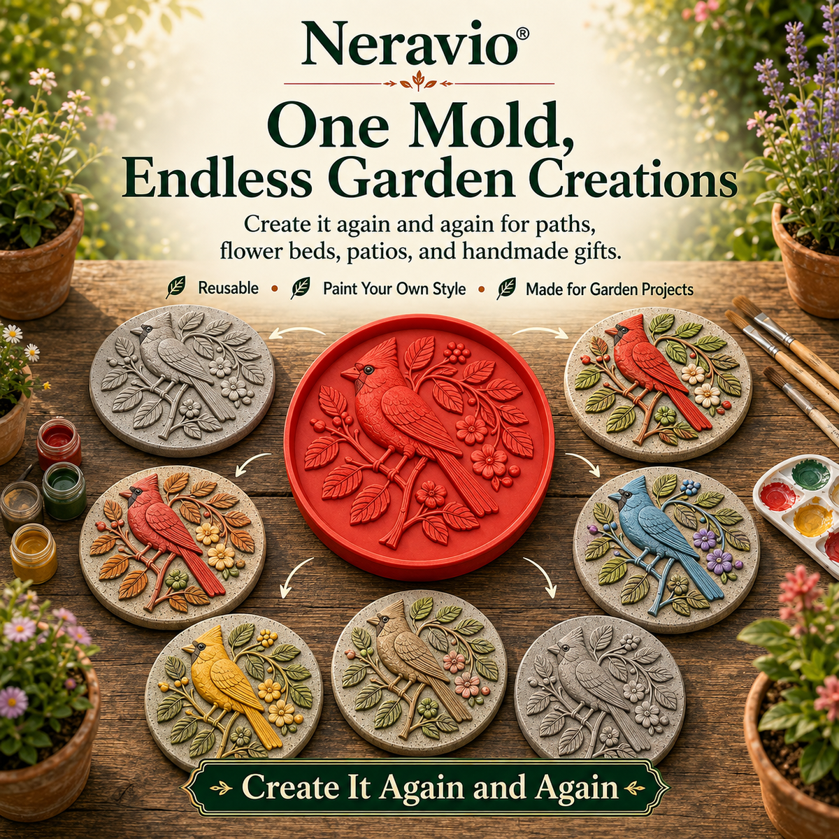 Garden Art Stepping Stone Mold💥